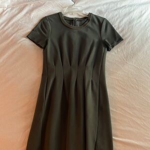 Madewell Parkline Pleated Dress Size 2 Forest Green